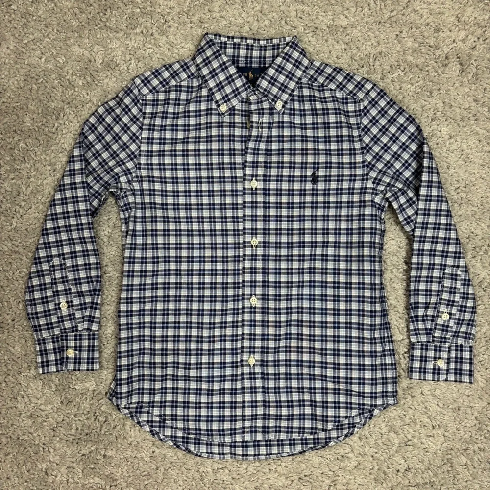 Ralph Lauren Shirt Boys 6 Plaid Button Up Classic Dinner Party Vacation Family